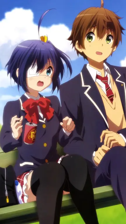 Yuuta dan Rikka, karakter utama dalam anime Chuunibyou