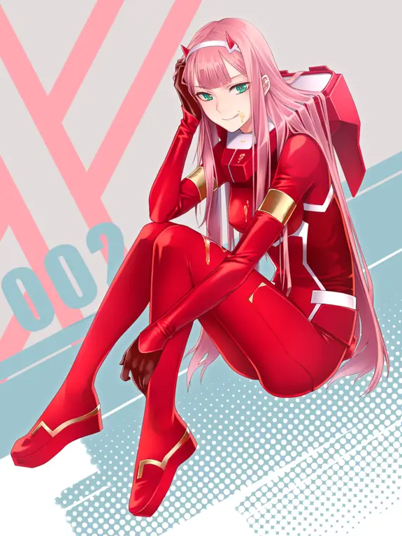 Gambar Zero Two, karakter Darling dalam anime Darling in the Franxx