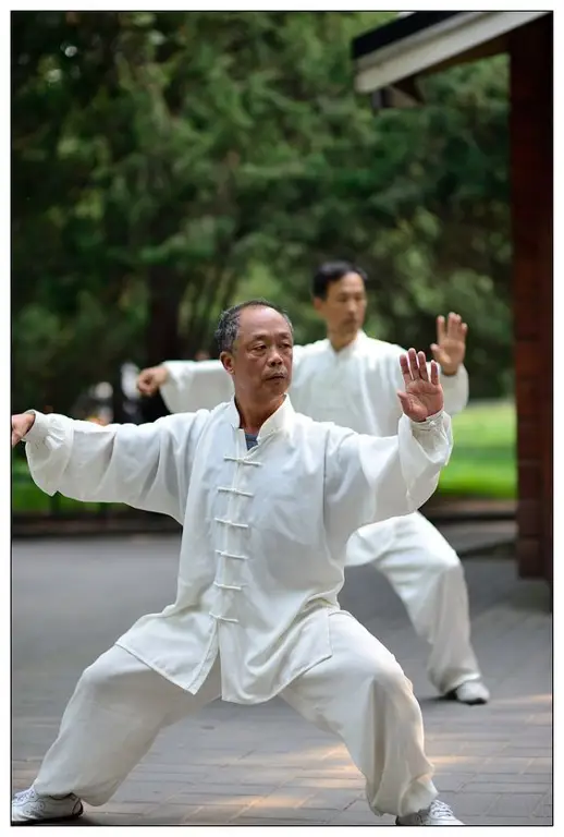 Seorang praktisi Tai Chi Chuan sedang melakukan gerakan Tai Chi