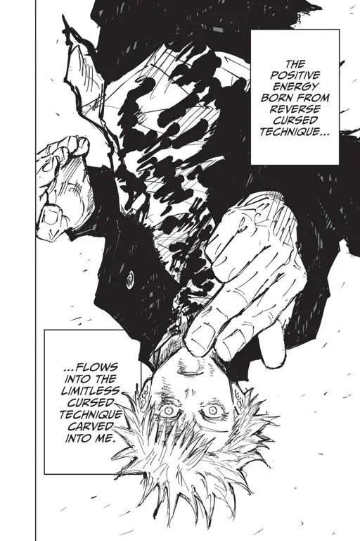 Panel manga Jujutsu Kaisen yang menegangkan