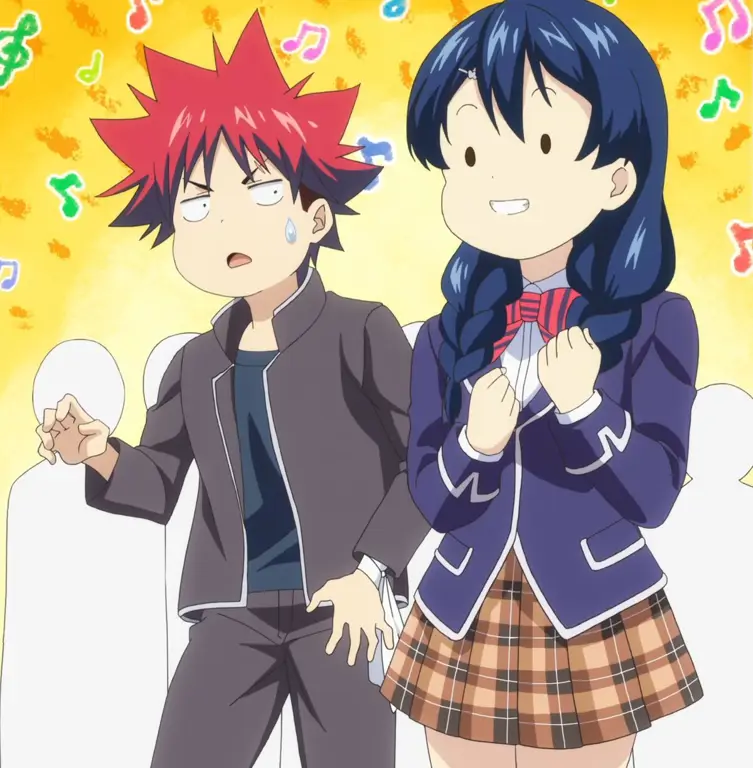 Gambar presentasi makanan yang indah di Shokugeki no Soma Season 3