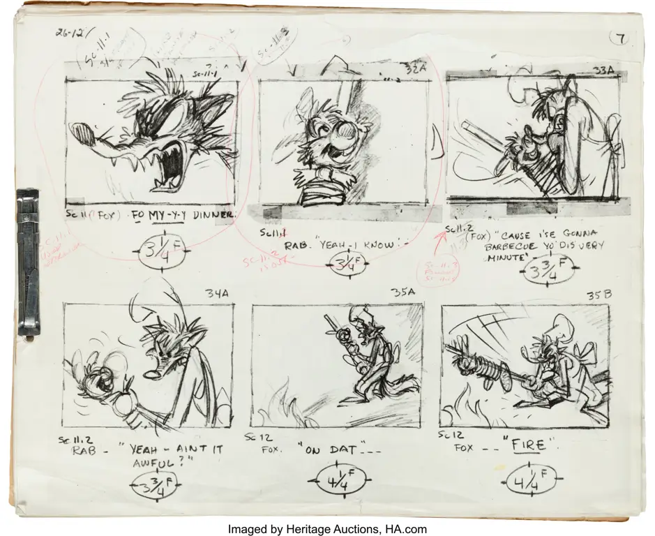 Perbandingan storyboard Disney versi awal dan akhir