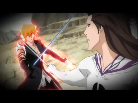 Pertarungan Ichigo dengan Aizen menggunakan Tensa Zangetsu