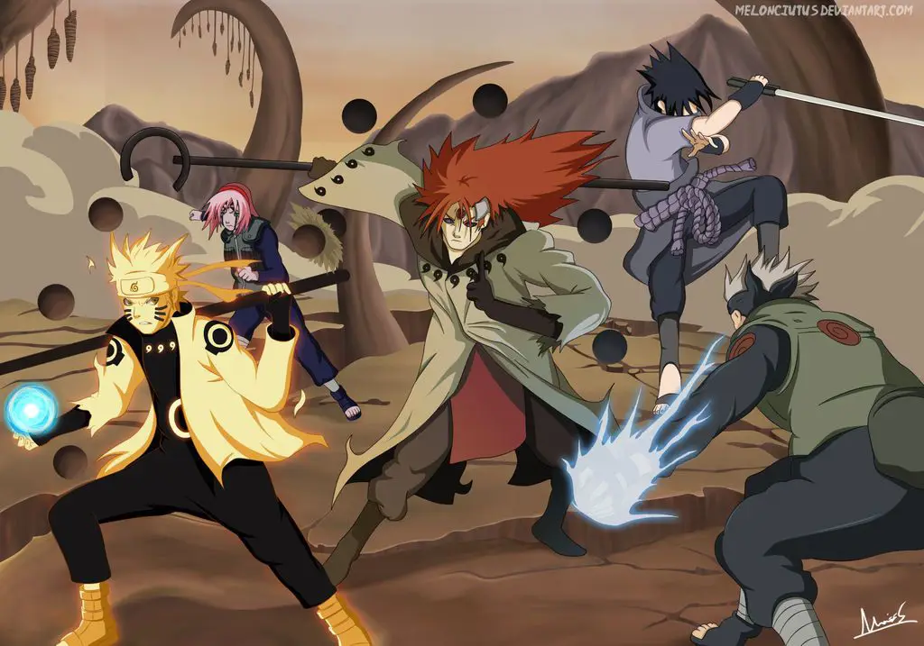 Adegan pertarungan sengit di Naruto Shippuden