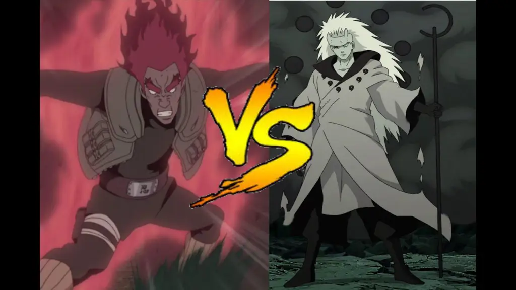 Gambar Guy dan Madara bertarung dengan sengit