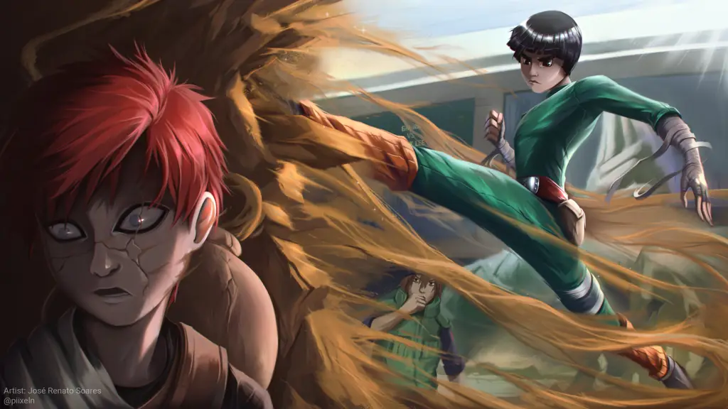 Adegan pertarungan antara Rock Lee dan Gaara