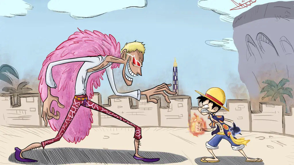 Luffy dan Doflamingo bertarung sengit dalam One Piece Episode 757