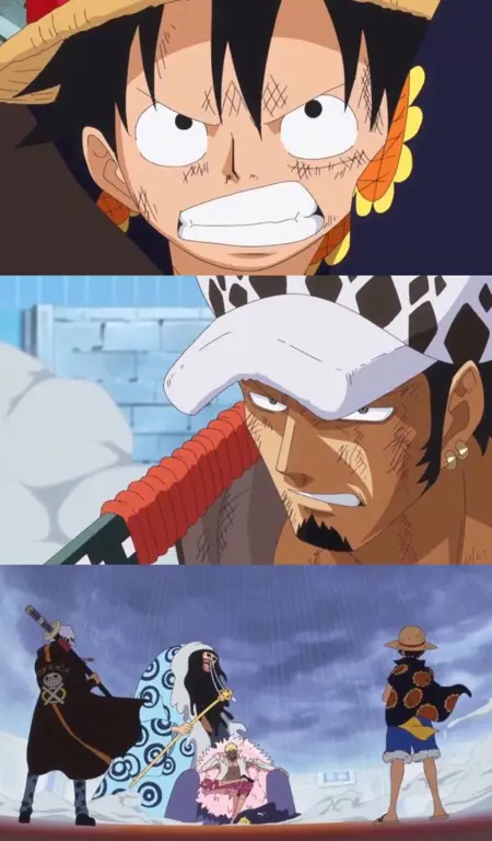 Luffy melawan Doflamingo dalam pertarungan epik di One Piece episode 758