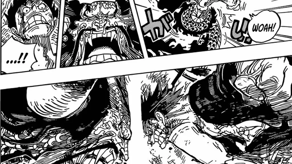 Luffy dan Kaido dalam pertarungan sengit di chapter 1047