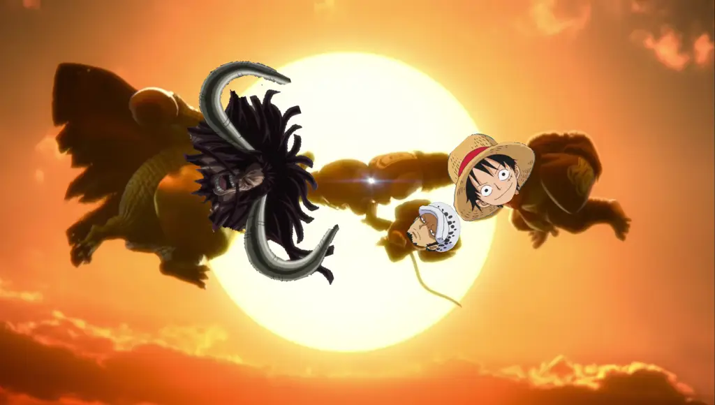 Pertarungan sengit antara Luffy dan Kaido