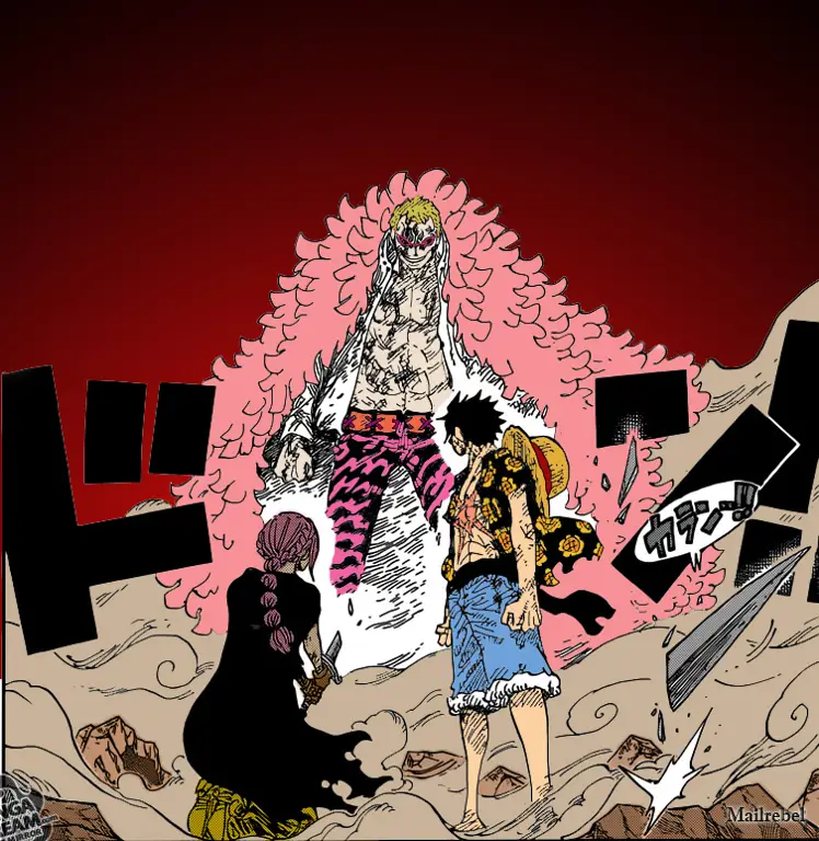 Luffy dan Doflamingo bertarung sengit dalam One Piece chapter 775.