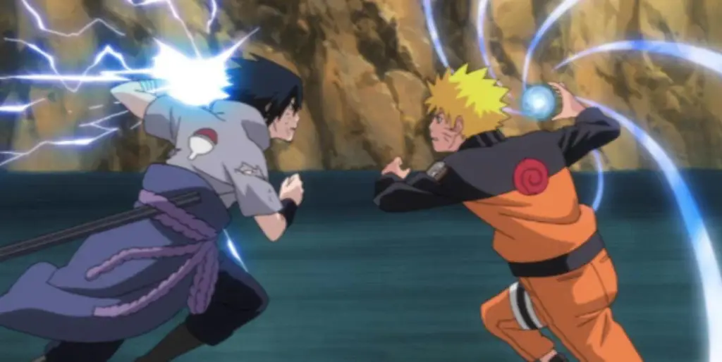 Naruto dan Sasuke dalam pertarungan terakhir mereka