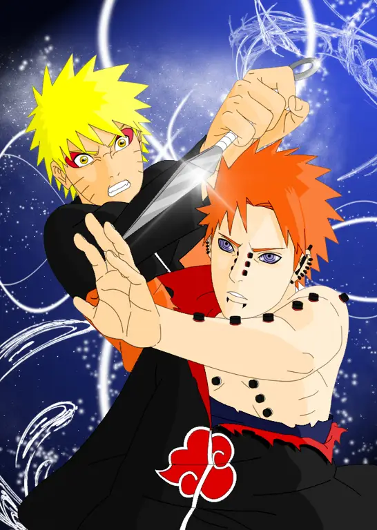 Naruto dan Pain bertarung sengit