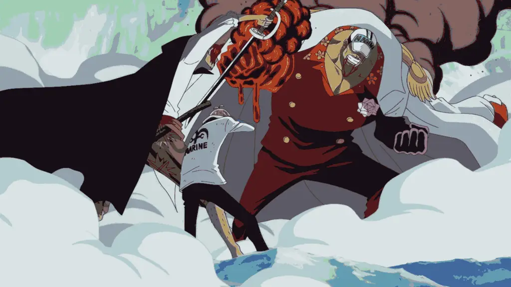 Adegan pertempuran sengit di Marineford pada One Piece episode 416