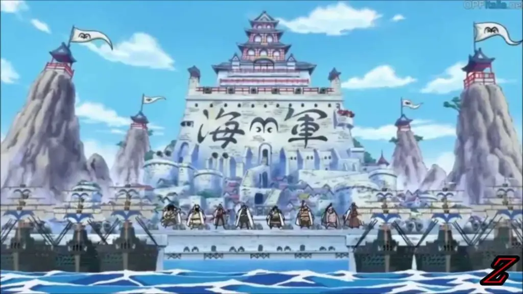 Gambar yang menggambarkan Arc Marineford dalam One Piece