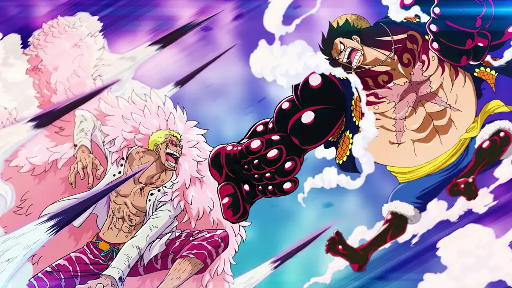 Luffy dan Doflamingo bertarung sengit dalam One Piece Manga 789