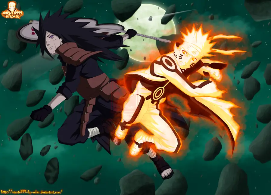 Naruto dan Madara bertarung dengan dahsyat