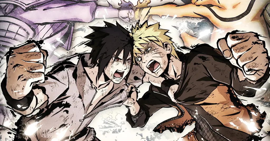 Gambar pertarungan Naruto vs Sasuke yang menentukan