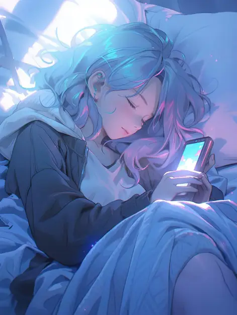 Gambar putri anime yang sedang tidur