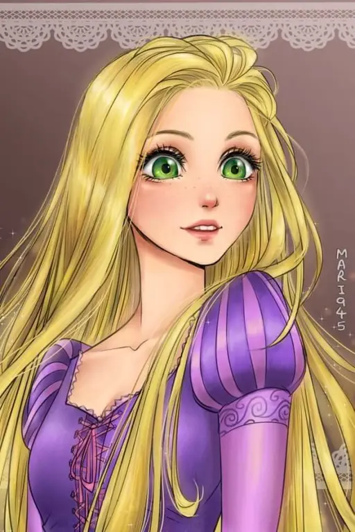 Ilustrasi Putri Disney bergaya anime