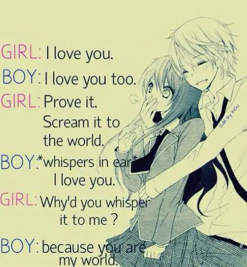 Gambar pasangan anime romantis dengan quote