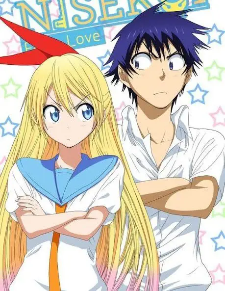 Raku dan Chitoge, dua tokoh utama Nisekoi Raku dan Chitoge dalam anime Nisekoi