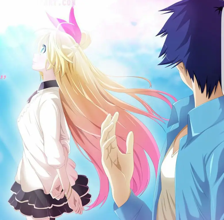 Gambar Raku dan Chitoge dari anime Nisekoi