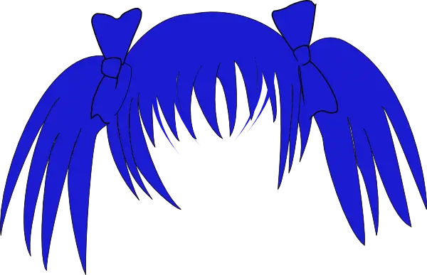 Gambar PNG rambut anime berwarna biru