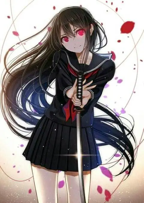 Gambar anime gadis dengan katana