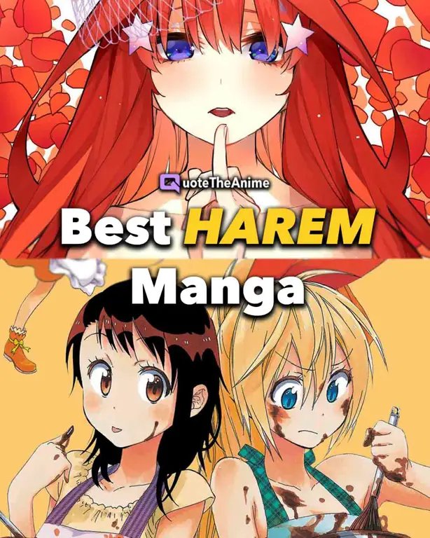 Potongan gambar dari berbagai anime harem populer