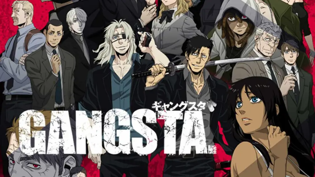 Gambar yang menampilkan berbagai poster dari anime gangster populer