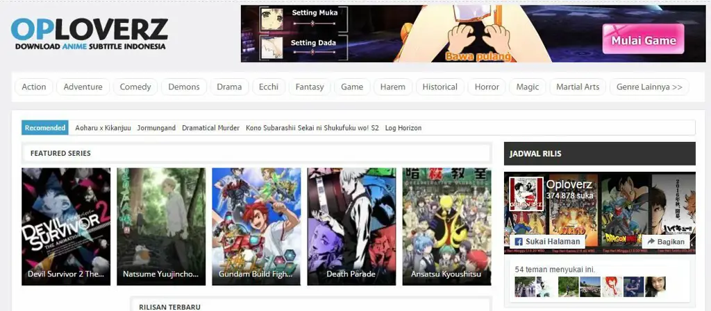 Website anime terbaik dengan subtitle bahasa Indonesia