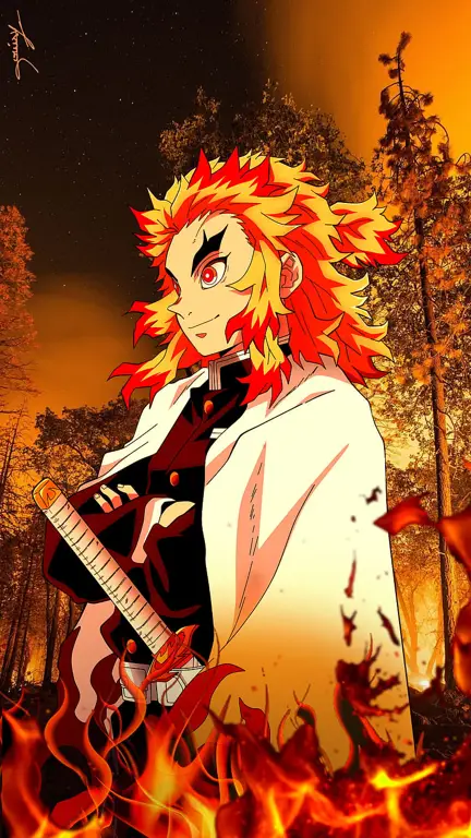 Gambar Rengoku Kyojuro dari Kimetsu no Yaiba