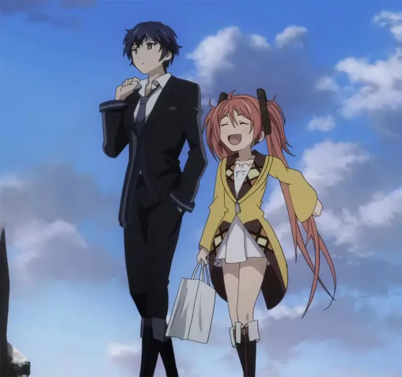 Gambar Rentaro dan Enju dalam anime Black Bullet