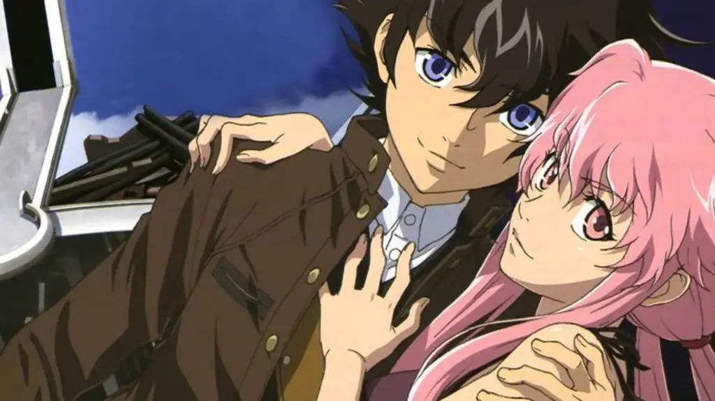 Gambar yang merepresentasikan review anime Mirai Nikki