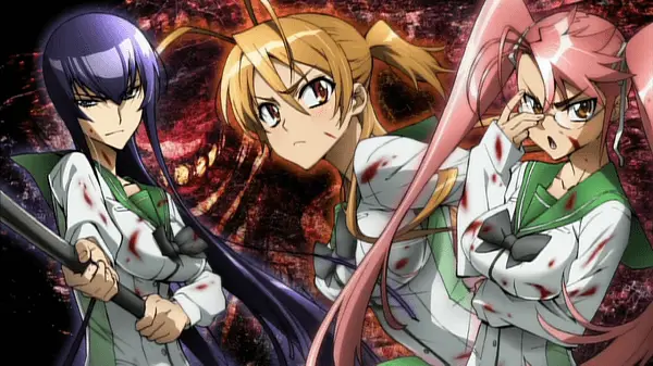 Gambar review atau poster anime High School of the Dead