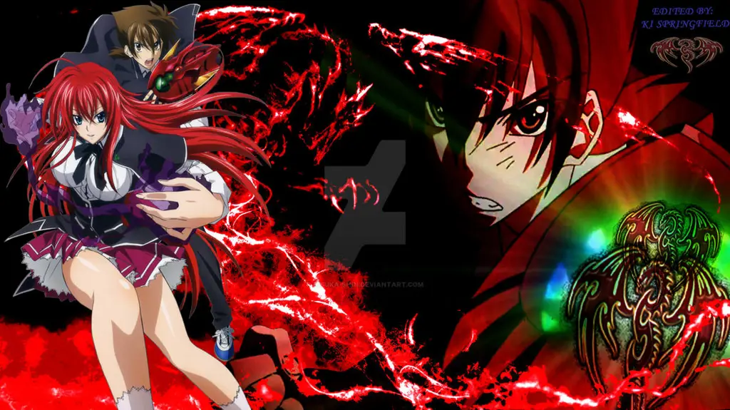 Gambar Rias Gremory dan Issei Hyoudou bersama