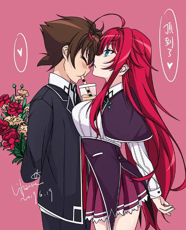 Gambar Rias Gremory dan Issei Hyoudou