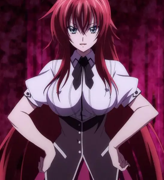 Rias Gremory membantu Issei melawan Diabolos.