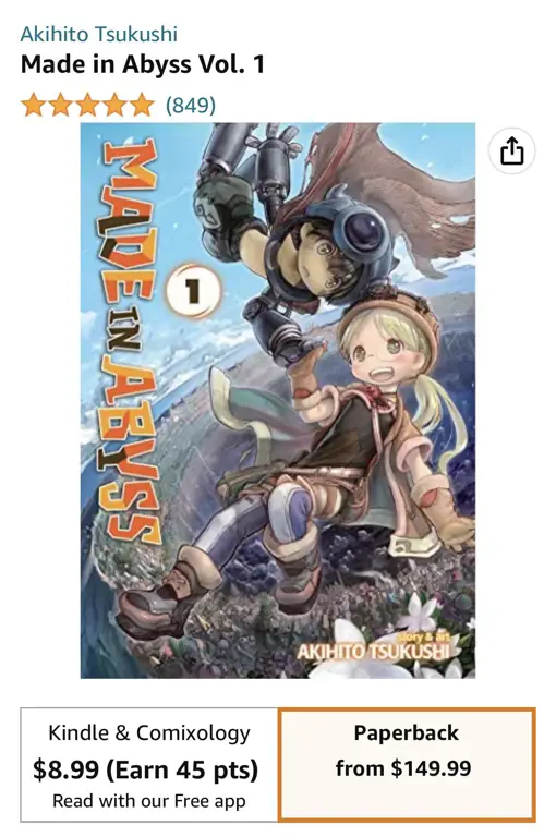 Gambar rilis resmi manga Made in Abyss