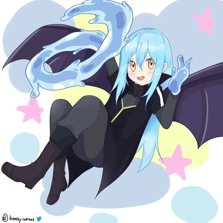 Ilustrasi Rimuru Tempest dari anime That Time I Got Reincarnated as a Slime