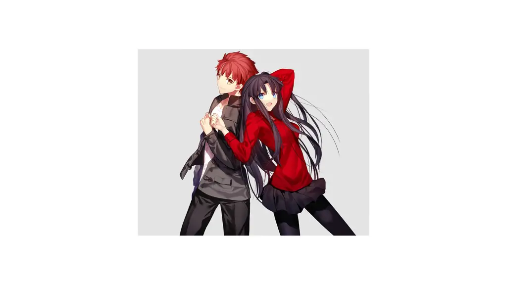 Gambar Rin Tohsaka dan Emiya Shirou dalam Fate Stay Night: Unlimited Blade Works