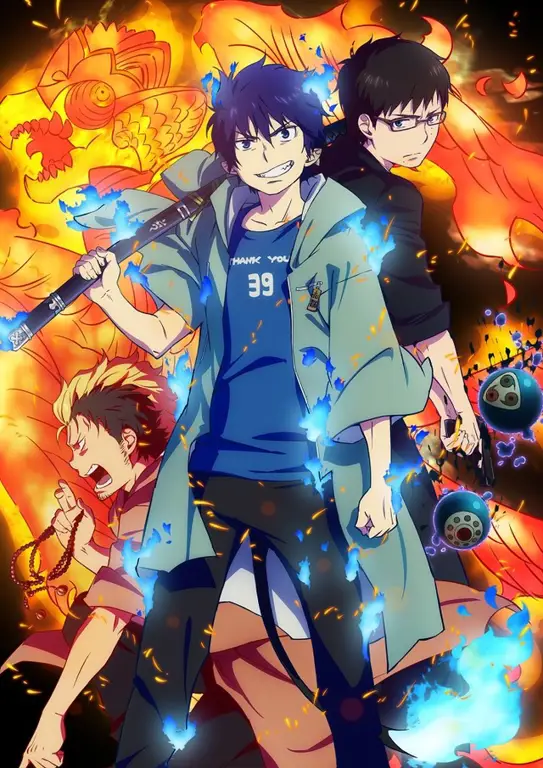 Rin dan Yukio Okumura, tokoh utama dalam anime Blue Exorcist.