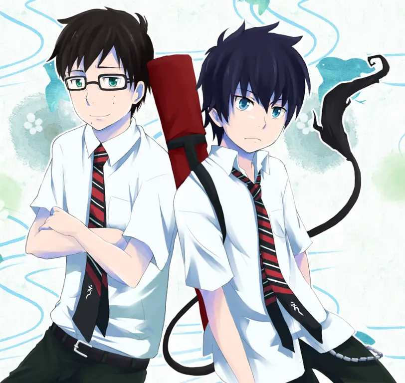 Rin dan Yukio Okumura, dua saudara tiri dalam manga Blue Exorcist