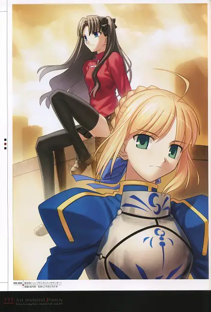 Rin Tohsaka dan Saber dalam Fate Stay Night