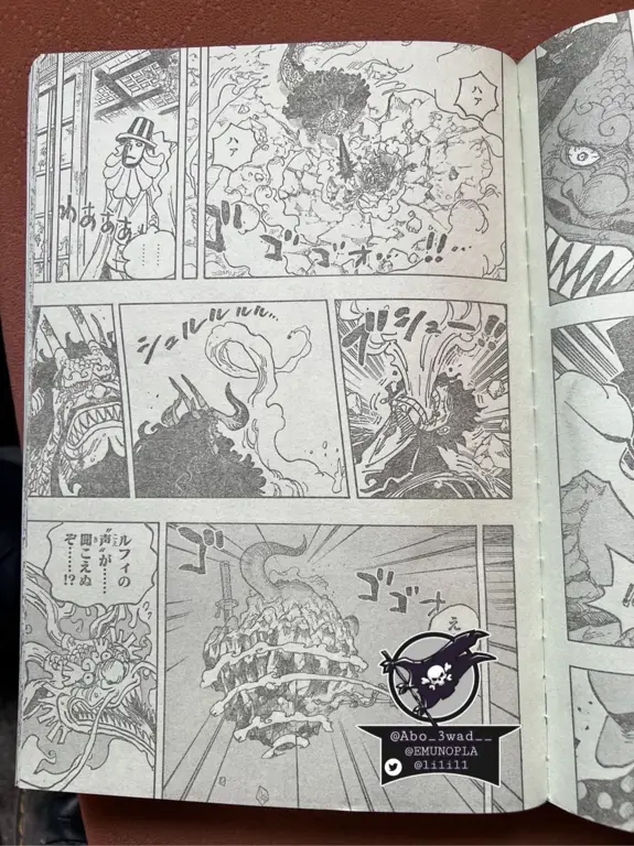 Infografis ringkasan One Piece chapter 1043