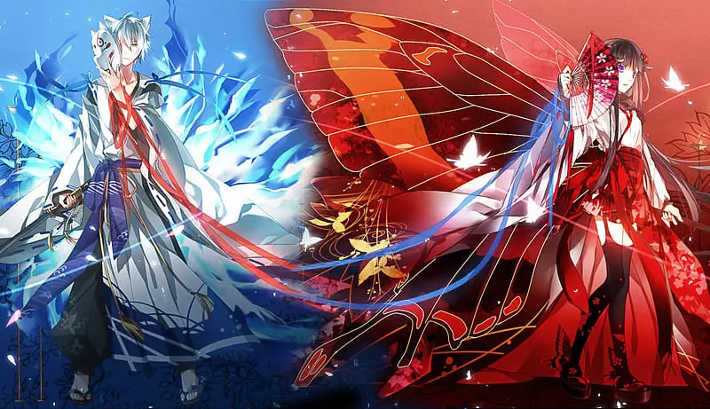 Ririchiyo Shirakiin dan Soushi Miketsukami, karakter utama dalam Inu x Boku SS