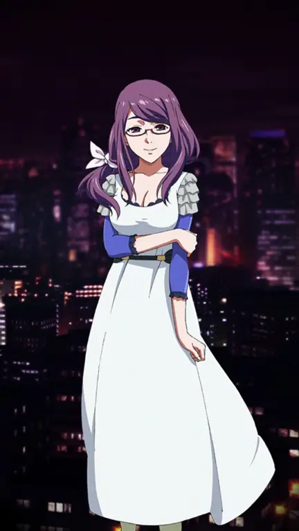 Rize Kamishiro dalam desain anime Gambar Rize Kamishiro dari Tokyo Ghoul