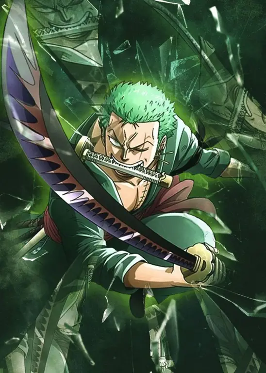 Gambar Roronoa Zoro dalam anime One Piece