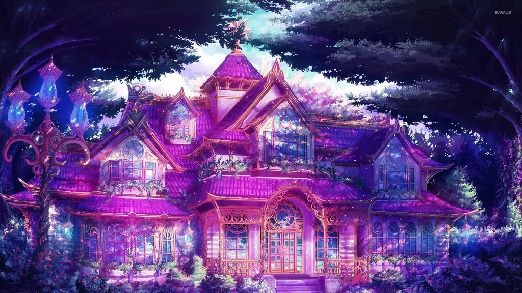 Gambar rumah fantasi bergaya anime